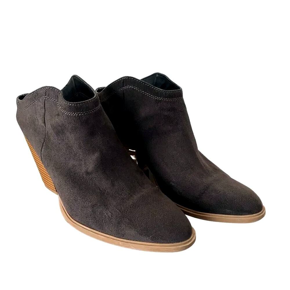 DV Dolce Vita Lori Gray Suede Mule Size 10 Stacked Heel Pointed Toe Slip On